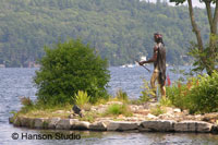 Meredith, NH - Indian Island - Summer - Close-up with Flowers